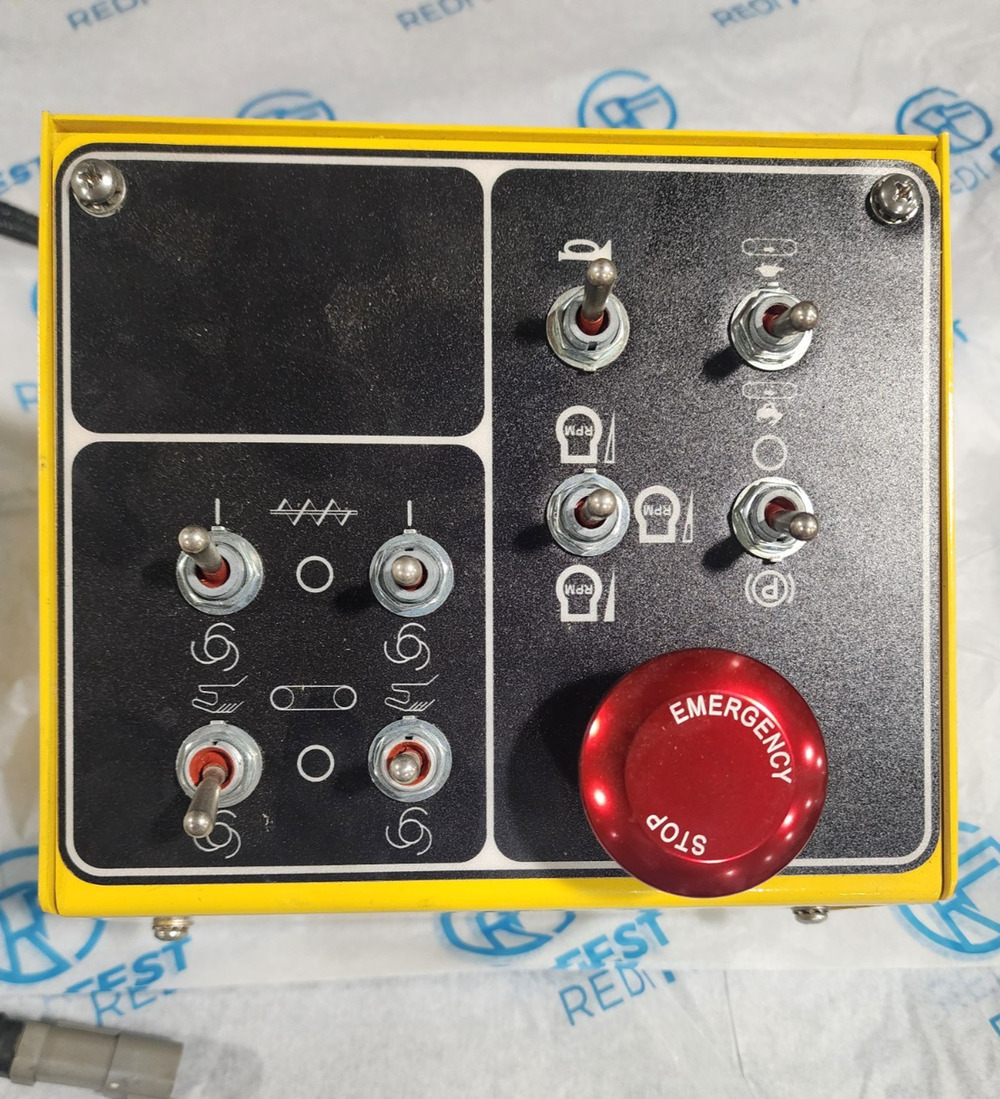 Industrial Auger/Crane Control Panel Box with E-Stop & Multi-Pin Connectors